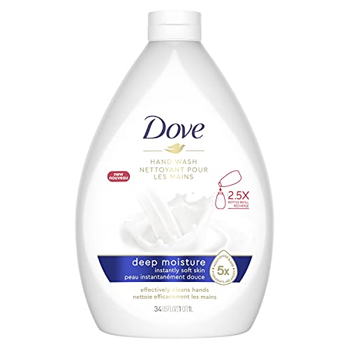 Dove Advanced Care Hand Wash Deep Moisture Pack of 3 for Soft, Smooth Skin More Moisturizers Than The Leading Ordinary Hand Soap, 34 oz