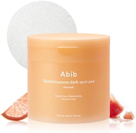 Abib Glutathiosome Dark Spot Pad Vita Touch 60pads 4.90 fl.oz. | Korean Brightening Toner Pads for Face with Niacinamide, Glutathione, Exosome, LHA, Cleansing, Disposable, Exfoliant, Skin Care