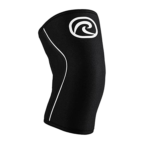 Rehband Rx Knee Sleeve Power Max, 1 piece, knee support 7mm neoprene, strongman, heavy lifting, longest knee sleeve, Colour:Black, Size:S