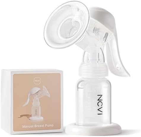 NCVI Manual Breast Pump for Breastfeeding Small Nipple, 20mm Silicone Soft Flange Single Hand Held Pump Breast Milk 4oz, BPA-Free with Two Kinds of Suction Adjusted Suitable for 17/18/19/20mm Nipples