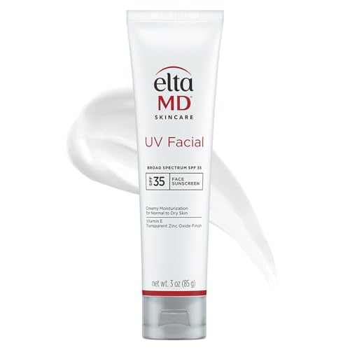EltaMD UV Facial SPF 30+ Sunscreen Moisturizer Face Lotion, Broad Spectrum Moisturizing Sunscreen with Hyaluronic Acid, Non-Greasy, Mineral-Based Face Sunscreen with Zinc Oxide, 3.0 oz Tube