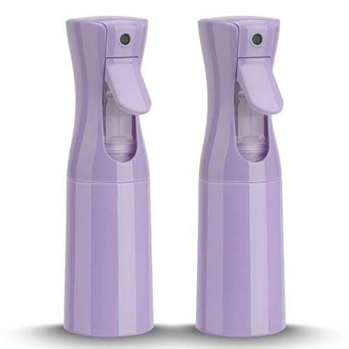 Continuous Spray Bottle, 6.8OZ /200ML Hair Mister Spray Bottle, Mist Spray Bottle for Hair, Fine Mist Water Spray Bottle for Salons,Barber, Plants, Skin Care, Cleaning(Purple,2 Pack)