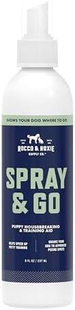 Rocco & Roxie Puppy Potty Training Go Here Spray for Dogs - Attract Dog to Pee in One Spot - Behavior and Housebreaking Aids - Indoor and Outdoor - Tools and Supplies for Dogs and Puppies Made in USA