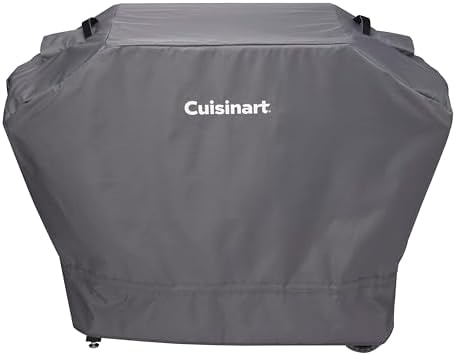 Cuisinart 28” Griddle Cover, Durable Weatherproof Heavy-Duty Polyester with Reinforced Stitching & Drawstring Straps for BBQ, Water Resistant Secure Fit Flat Top Barbecue Grill Cover for Griddle