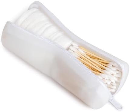 Cotton Round Swab Travel Case, 2 in 1 Portable Hair Accessories Organizer, Hair Tie Organizer, Hair Tie Holder, Bobby Pin Holder, Travel Qtips Case, Purse Organization, Floss Holder