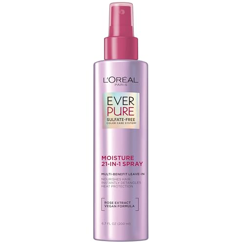 L’Oréal Paris Sulfate Free Moisture 21-in-1 Leave-In Conditioner for Dry Hair, EverPure, 6.7 fl oz