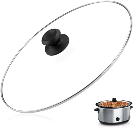 Oval Slow Cooker Lid Large 8 QT Fits for Crock Pot Glass Lids Programmable Slow Cookers SCV800 and Compatible With Hamilton Beach Oval Glass Pot Lid Transparent Cover