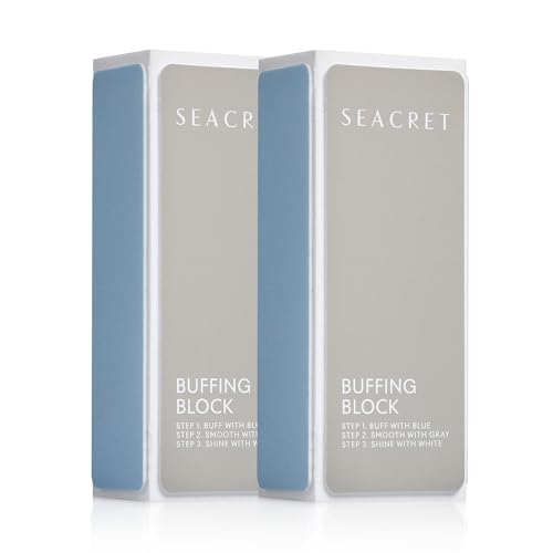 SEACRET - Professional Nail Buffing Block. 3 Ways Buffing Block The Secret for Shiny Nails. Manicure & Pedicure - Pack of 2