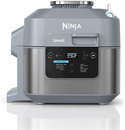 Rapid Cooker Air Fryer 6-qt. Capacity 10-in-1 Functionality Meal Maker Sea Salt Gray Grey Stainless Steel