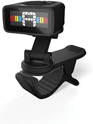 D'Addario Accessories Guitar Tuner - Micro Headstock Tuner - Tuner for Acoustic Guitar, Electric Guitar, Bass Guitar, Mandolin, Banjo, Ukelele, Cello, Double Bass & More - Universal Clip On - 1pk