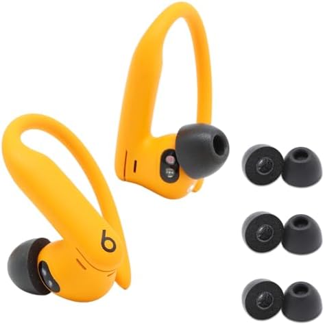 Comply Foam TW-400-C Premium Memory Foam Ear Tips for Powerbeats Pro 2, Technics EAH-AZ80, & More - Enhanced Comfort, Secure Fit, Superior Noise Isolation - Assorted (S/M/L), Black, (3 Pairs)