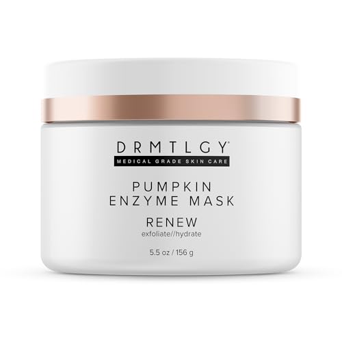 DRMTLGY Pumpkin Enzyme Face Mask with Jojoba Beads. Gentle Exfoliating Pumpkin Facial Mask for Dullness, Uneven Skin Tone, Fine Lines and Wrinkles. 5.5 oz