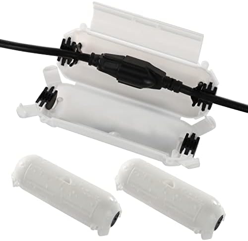 [3 Pack] Flemoon Outdoor Extension Cord Safety Cover with Waterproof Seal, Weatherproof Electrical Connection Box for Outdoor Outlet, Plug, Socket, Halloween, Christmas Holiday Decoration Light, White