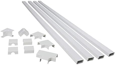 Legrand Wiremold CMK50 Cordmate II 10 Foot 12 Piece Cord Cover Kit, Organizer for Wall, Holds Up to 3 Cords or Cables, White (1 Pack)