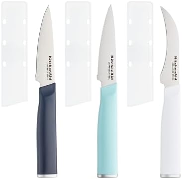 KitchenAid Paring High Carbon Stainless Steel Kitchen Knife Set, Razor-Sharp Blades, 3 Piece, Multicolored
