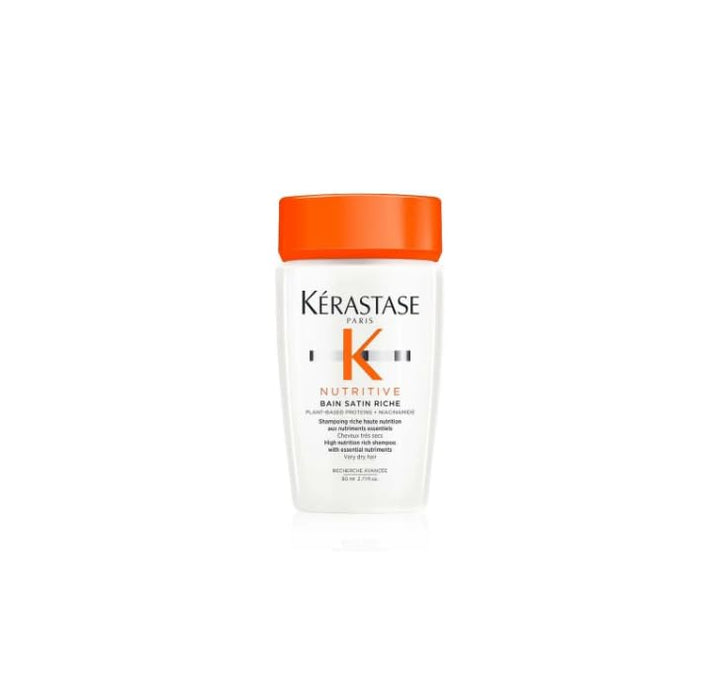 KERASTASE Nutritive Bain Satin Riche Shampoo | Cleanses & Deeply Replenishes Moisture | With Plant-Based Proteins & Niacinamide | For Medium to Thick to Dry Hair