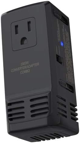 Power Converter Travel Voltage Converter 220V to 110V 2000W 8A Max for Hair Dryer Worldwide Plug for US to Europe UK AU Over 150 Countries