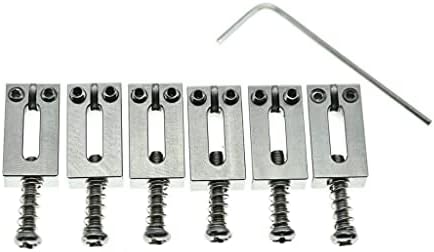 KAISH Upgraded Version Stainless Steel Guitar Bridge Saddles 10.8mm String Spacing with Nickel Screws for Stratocaster/Telecaster