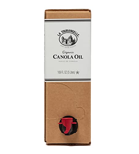 La Tourangelle, Organic Canola Oil, Expeller-Pressed Non-GMO Canola Seeds, Pesticide and Chemical Free, High Heat Neutral Cooking Oil, 169 fl oz