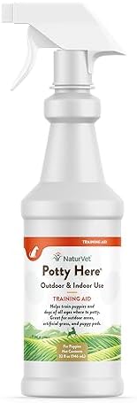 NaturVet – Potty Here Training Aid Spray | Attractive Scent Helps Train Puppies & Dogs Where To Potty | Formulated For Indoor & Outdoor Use | 32 oz