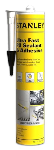 STANLEY Ultra Fast Curing Polyurethane Sealant - 1X10.1 oz., Black, Automotive Seam Sealer, Construction and Automotive Sealant for Metal, Aluminum and Plastic, Paintable Seam Sealer | 1 Pack
