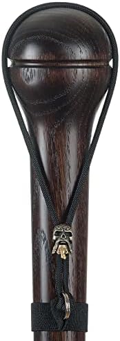 Asterom Handmade Walking Stick for Men - Solid Hardwood Carved Cane with Unique Paracord Skull Strap (Nutcracker)