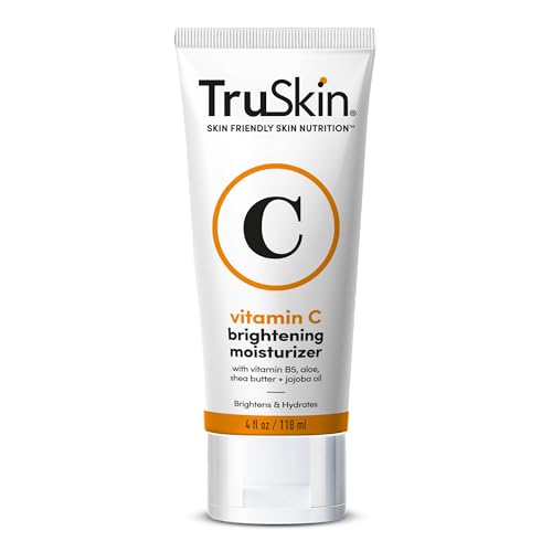 TruSkin Vitamin C Moisturizer Face Cream – Brightening, Anti Aging, Hydrating, Skin Wrinkle Cream – Vitamin B5, Vitamin E, Jojoba Oil, Aloe Vera & Green Tea, 4 Fl Oz