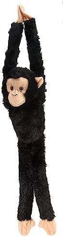 Wild Republic Chimpanzee Plush, Monkey Stuffed Animal, Plush Toy, Gifts for Kids, Hanging 20 Inches , Black