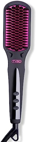 TYMO Ionic Hair Straightener Brush - One-Step Hair Straightener for Women, Straightening Brush with Negative Ions, 16 Temp Settings, LCD Display, Dual Voltage, Hot Comb Flat Iron for Frizz-Free Styles