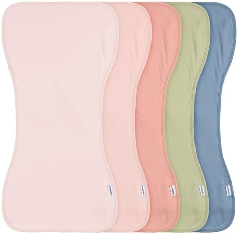 Gerber Baby Unisex Burp Cloths 5-Pack, Pink Blue, Size 10.5" x 21"