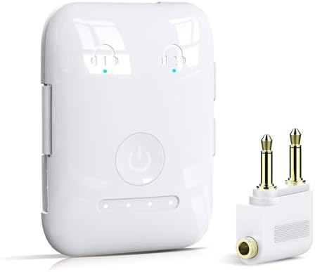 Premium Bluetooth 5.4 Transmitter, Airplane Bluetooth Adapter, Supports 2 AirPods/Headphones, Bluetooth Transmitter for TV, Airplane, Gym, with aptX Adaptive & Low Latency
