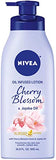 Nivea Oil Infused Cherry Blossom and Jojoba Oil Body Lotion, Non-Greasy Cherry Blossom Scented Lotion Moisturizes for 24+ Hours, 16.9 Fl Oz Pump Bottle