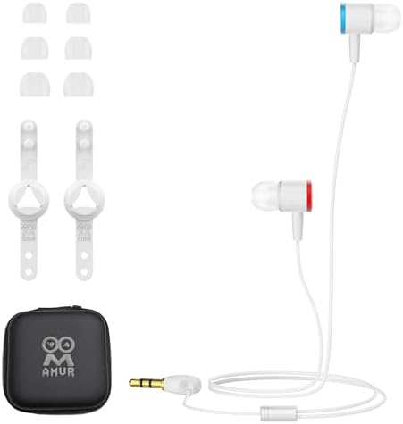 AMVR Noise Isolating Earbuds Earphones Custom Made for Meta Quest 2 VR Headset, with 3D 360 Degree Sound in-Ear Headphones and Earphone Silicone Holders (White)