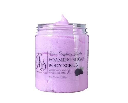 Black Raspberry Vanilla Foaming Sugar Scrub | Whipped Body Scrub | Foaming Soap Scrub | Emulsified Scrub | Moisturizing | Exfoliating