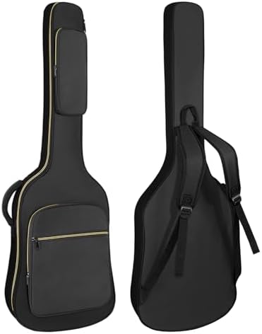 Bass Guitar Case, Bass Guitar Gig Bag 0.38 Inch Thick Padding Backpack Soft Electric Bass Guitar Bag Dual Adjustable Shoulder Strap Pocket & Back Hanger Loop Black
