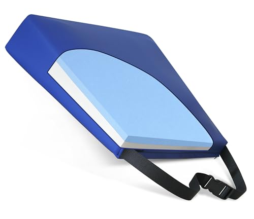 NYOrtho Wheelchair Wedge Seat Cushion - Wedge-Shaped Cushion for Wheelchairs, Office Chairs, Car Seats, and More - Firm Foam Wedge with Quick Release Straps and Nonslip Bottom