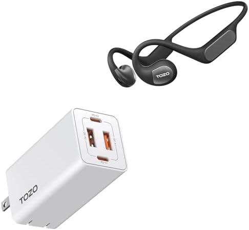 TOZO OpenReal Wireless Open Ear Headphones C2 Power Adapter White