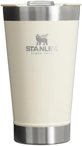 Stanley Stay-Chill Beer Pint 16 oz | Wide Mouth Lid | Built-In Bottle Opener | Beer Tumbler Cup | Insulated Stainless Steel Pint Glass | BPA-Free | Cream Gloss
