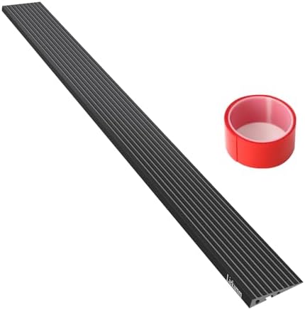 LIEKUMM 3/4" Rise PVC Threshold Ramp for Doorways, 1700 Lbs Capacity, Self-Adhesive Transition Ramp for Wheelchairs, Strollers, and Scooters, Cuttable, Black