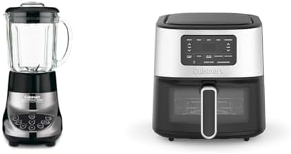Cuisinart BFP-703BC Smart Power Duet 3 cup Blender/Food Processor Bundle with 6-Qt Cuisinart Air Fryer Oven, Stainless Steel