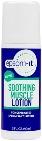 Epsom-It Soothing Muscle Lotion - Roll On Epsom Salt Lotion with Arnica for Muscle Aches and Stiffness, Knees and Tired, Achy Feet, Topical Magnesium Cream, 3oz.