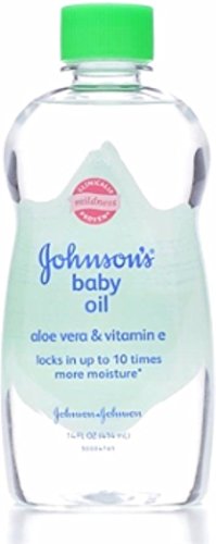 JOHNSON'S Baby Oil, Aloe Vera & Vitamin E 14 oz (Pack of 10)