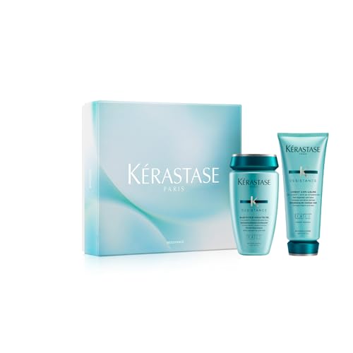 Kérastase Resistance Strengthening Shampoo & Conditioner Set For Weak and Damaged Hair - Gently Cleanses and Softens With Pro-Keratine Complex