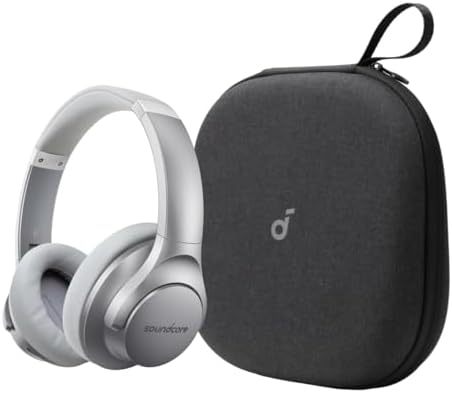Soundcore Anker Life Q20 Hybrid Active Noise Cancelling Headphones, with Headphones Case, Wireless Over Ear Bluetooth Headphones, 60H Playtime, Hi-Res Audio, Deep Bass, Memory Foam Ear Cups
