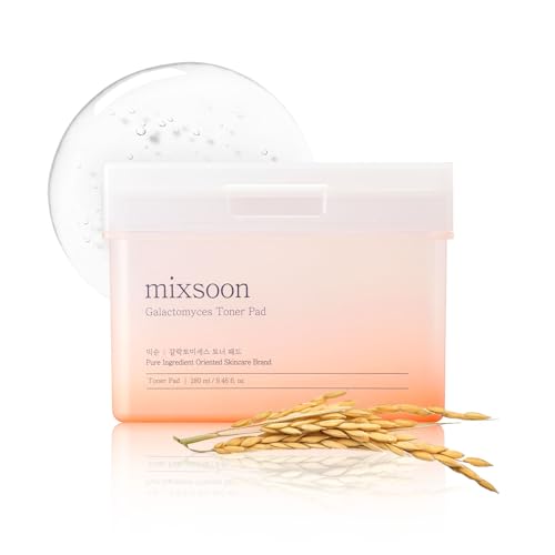 mixsoon Toner Pads Natural Ingredient extracts, Alcohol Free with Moisturizing for Sensitive Skin, Smooth Pads, Korean Glass Skincare