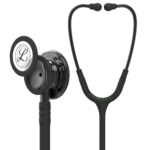 3M Littmann Classic III Monitoring Stethoscope, 5811, More Than 2X as Loud*, Weighs Less**, Stainless Steel Smoke-Finish Chestpiece, 27" Black Tube, Smoke Stem, and Headset