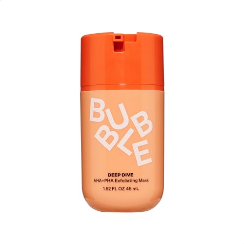 Bubble Skincare Deep Dive AHA + PHA Exfoliating Mask - Gentle Facial Exfoliator with Oil Control - Promotes a More Even Skin Tone - Skin Care Enriched with Azelaic Acid and Willow Bark Extract (45ml)