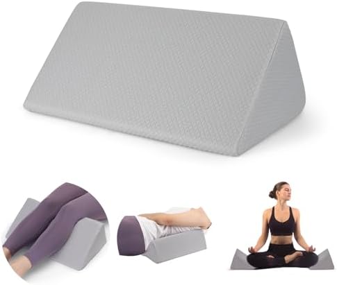 Small Wedge Pillow, Small Wedge Pillow for Sleeping, Foam Wedge for Yoga, Laptop, Memory Foam Positioning, Foam Pillow for Bed, Provide Support and Relieve Fatigue(Grey-20in)