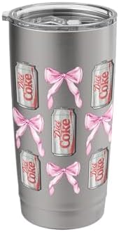 Coca-Cola Diet Coke & Pink Bows Collage Logo Vintage Stainless Steel Insulated Tumbler
