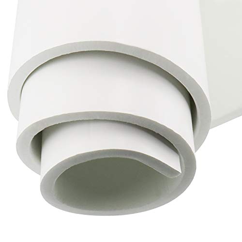 Foam Insulation Neoprene Sheets with Adhesive,Multi-Function Soundproof Large Marine Closed Cell Neoprene Rubber Roll (W：12 Inch T:1/2 Inch L:59 Inch,White)